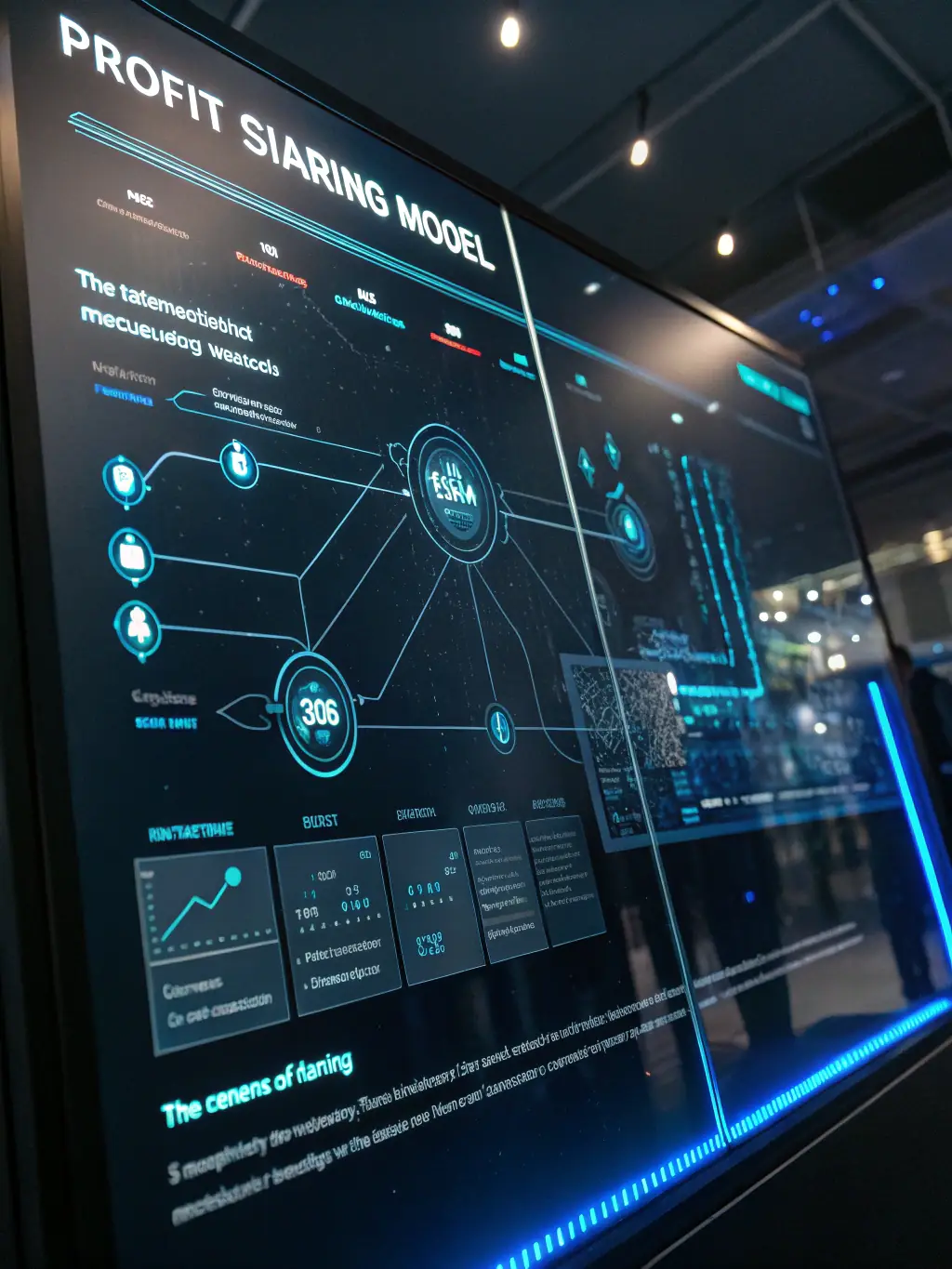A visual representation of the AI matching algorithm connecting an entrepreneur's profile with a suitable halal investor based on shared values and investment goals.